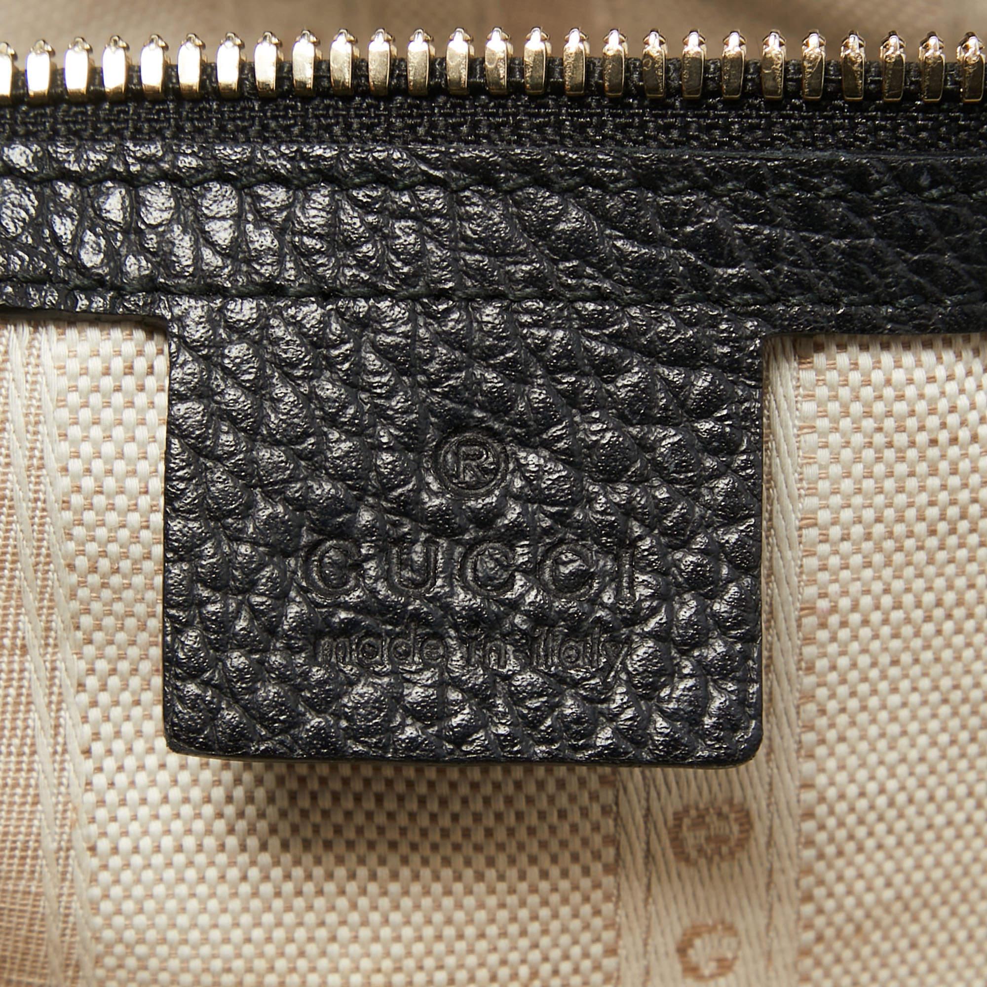 Gucci Black Leather Interlocking G Tote 10