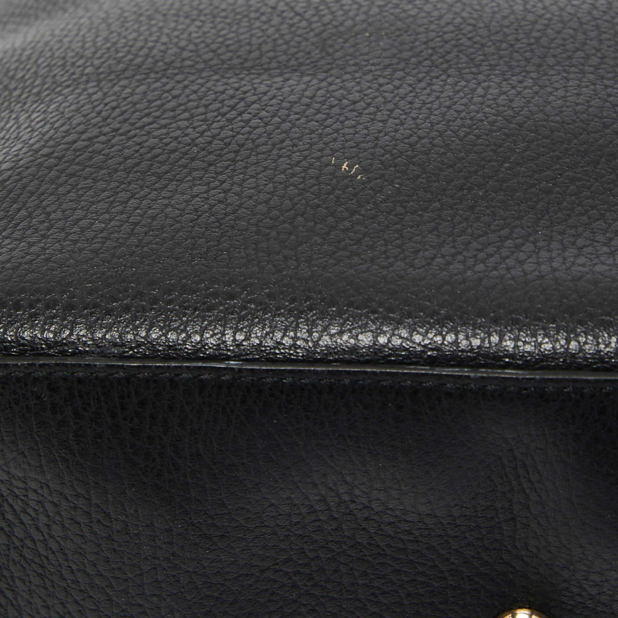Gucci Black Leather Interlocking G Tote 14