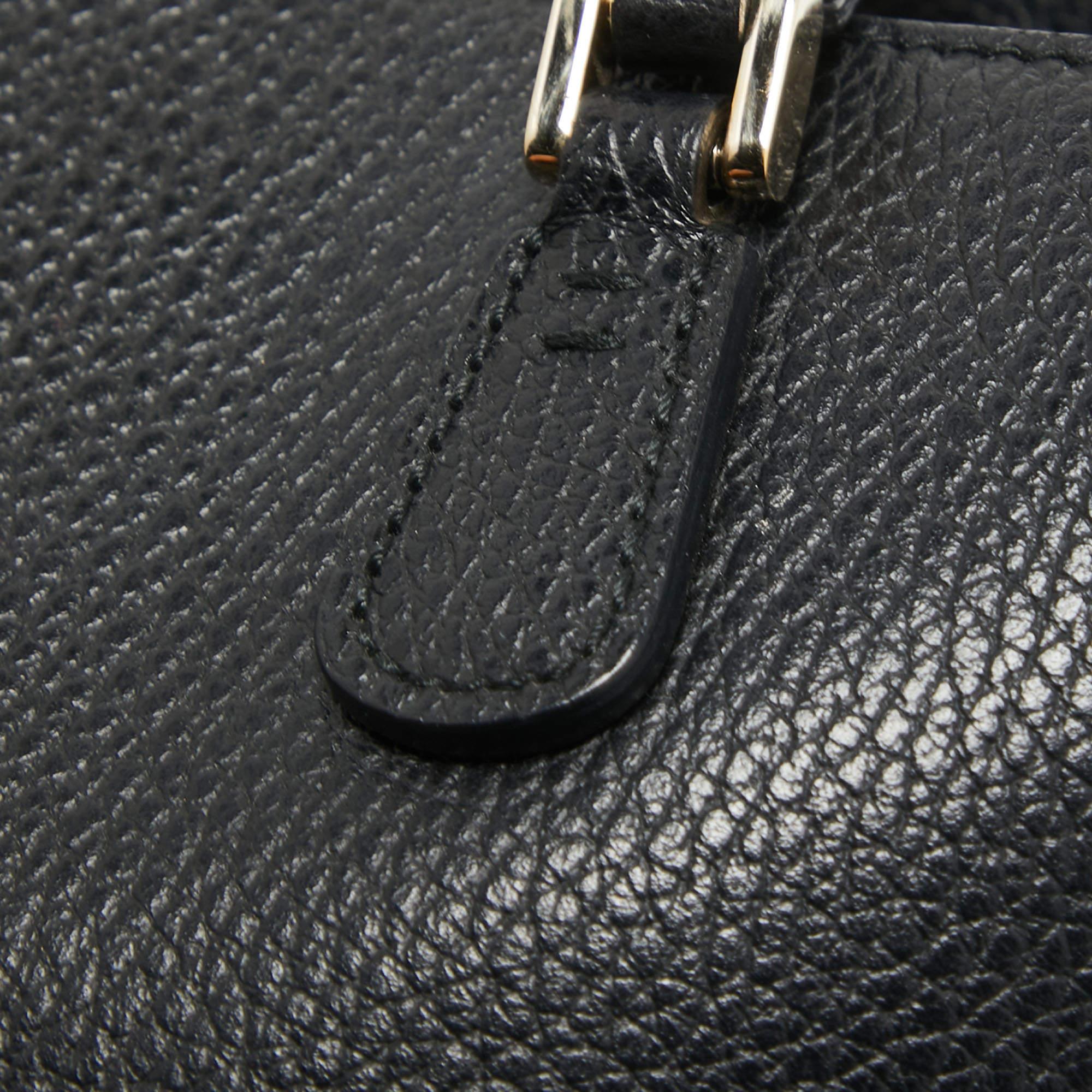 Gucci Black Leather Interlocking G Tote 4