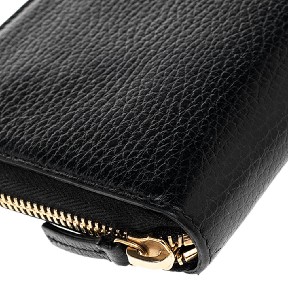 Women's Gucci Black Leather Interlocking G Zip Around Wallet