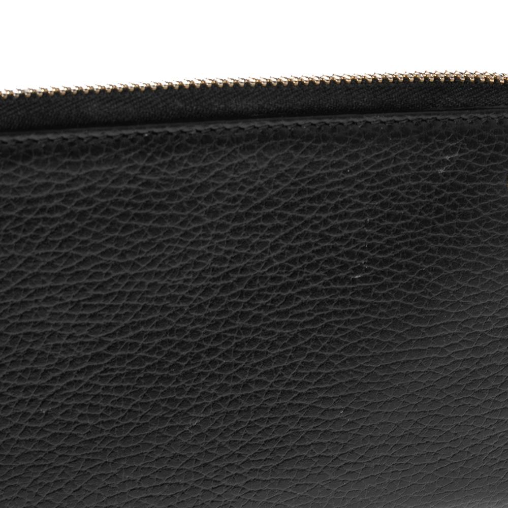 Gucci Black Leather Interlocking G Zip Around Wallet 1