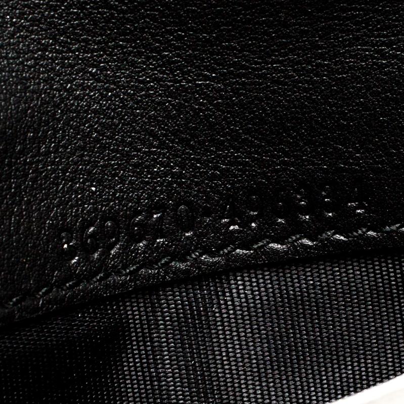 Women's Gucci Black Leather Interlocking GG Crystal Continental Wallet