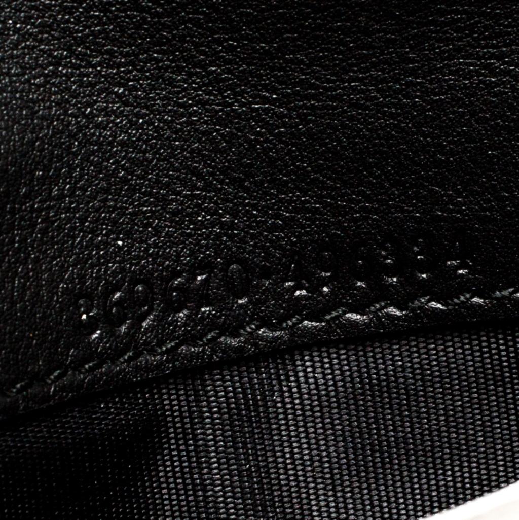 Gucci Black Leather Interlocking GG Crystal Continental Wallet 2