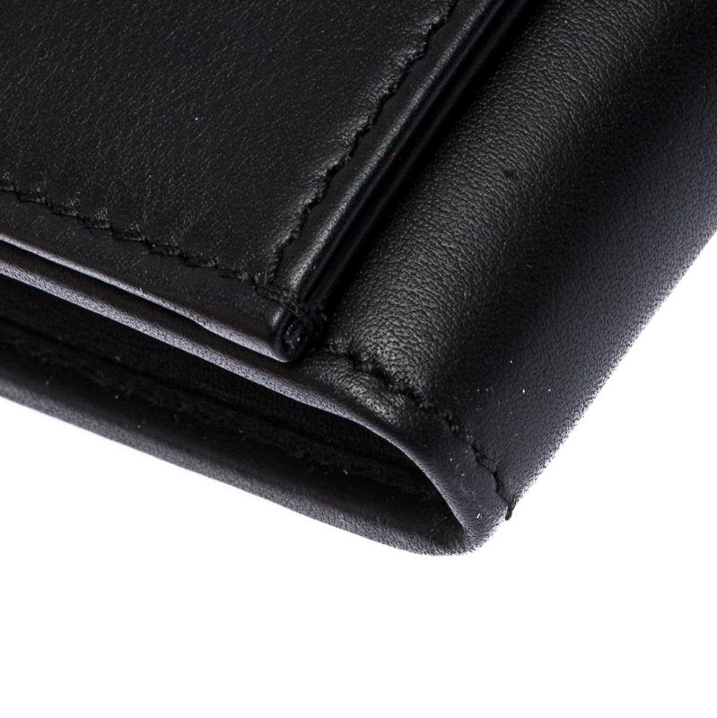 Gucci Black Leather Interlocking GG Crystal Continental Wallet 3