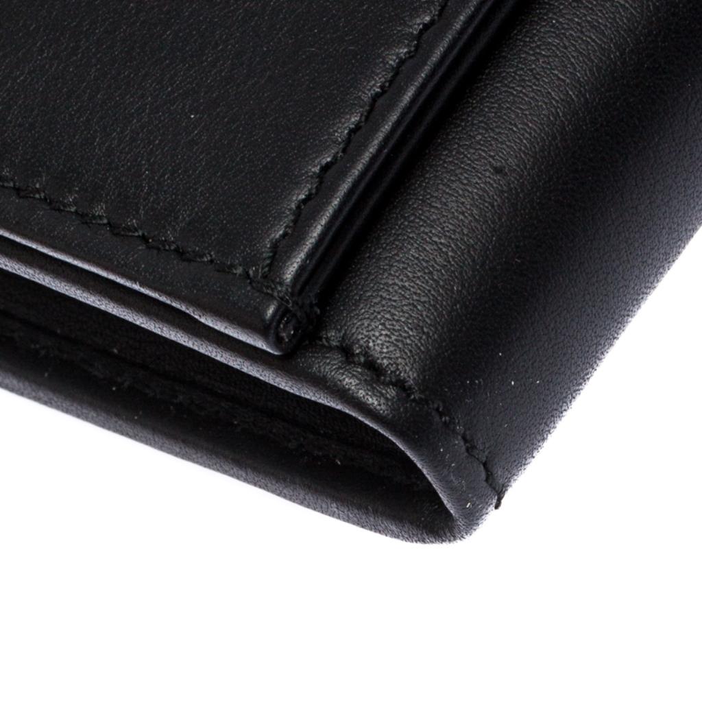 Gucci Black Leather Interlocking GG Crystal Continental Wallet 4