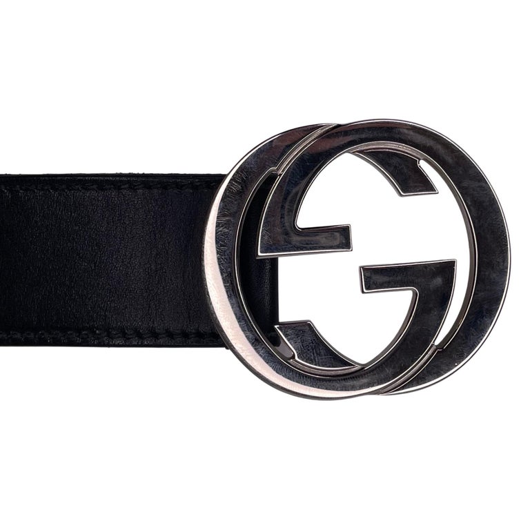 Gucci belt 90x36 Black with silver buckle GG Reversible belt with Interlocking G buckle in black Supreme  main image 3