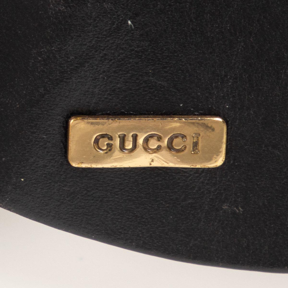 Gucci - Ceinture en cuir noir avec empiècement entrecroisé, taille 80/32 Unisexe en vente