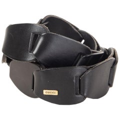 GUCCI black leather INTERTWINED Belt 80 / 32