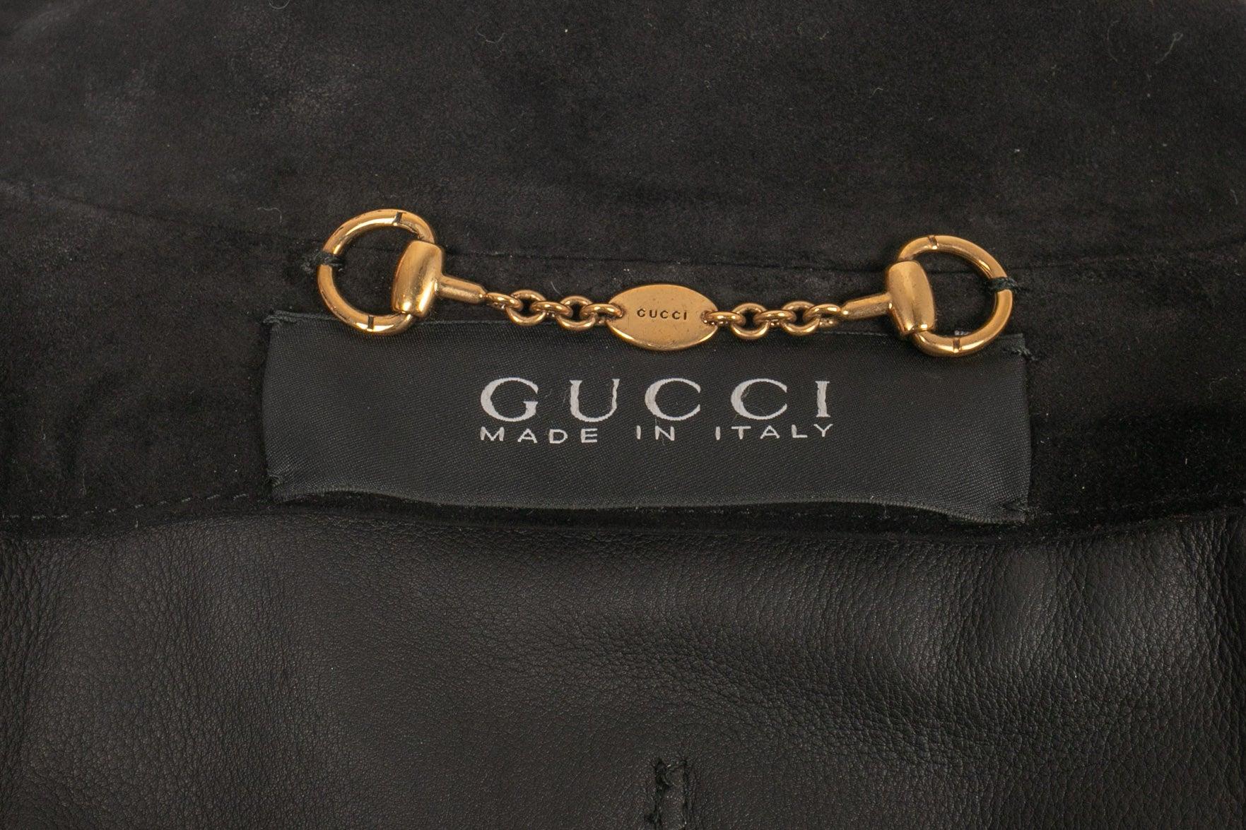 Gucci Black Leather Jacket, 2011 For Sale 5