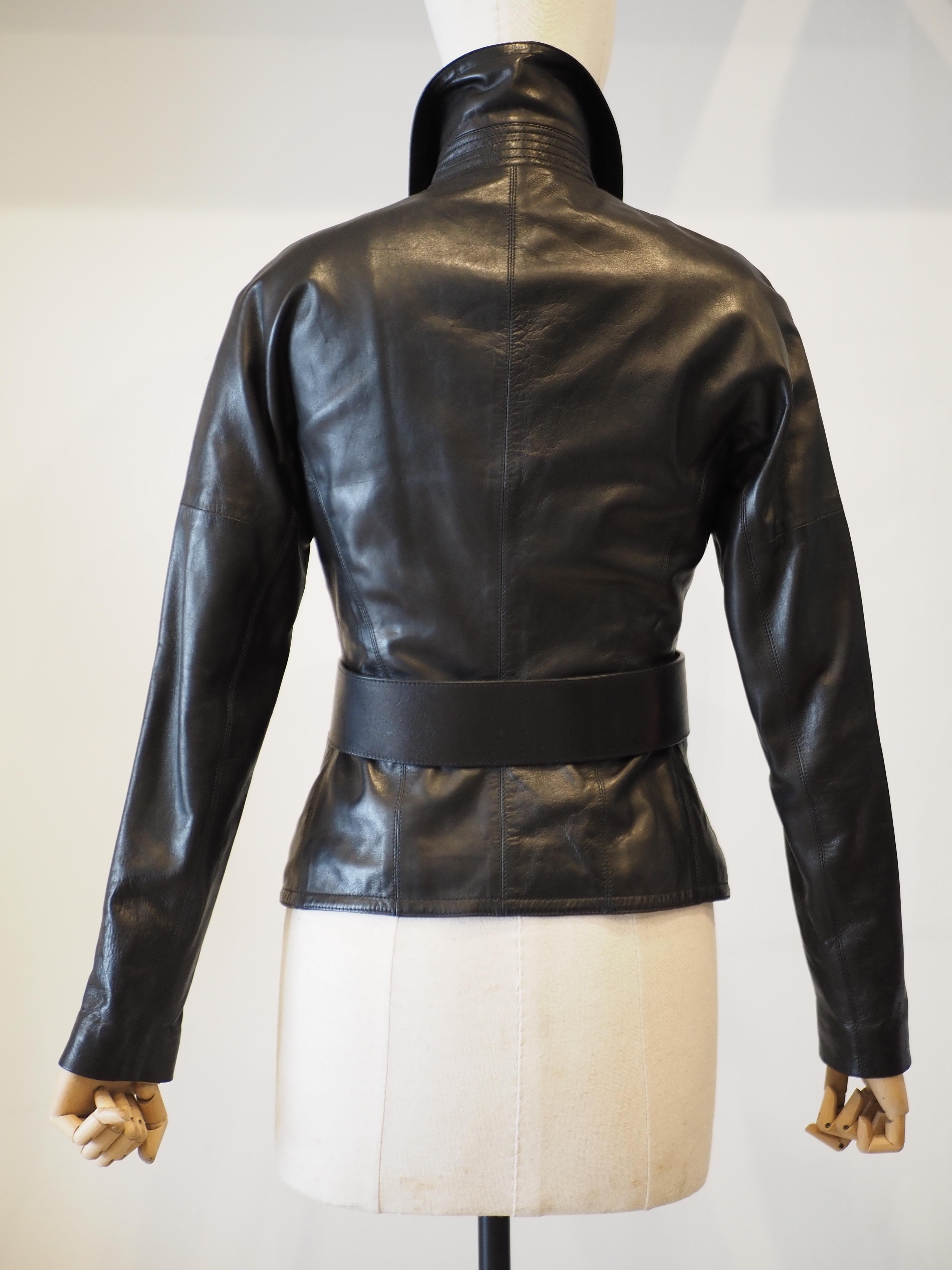 Gucci black leather jacket NWOT For Sale 1