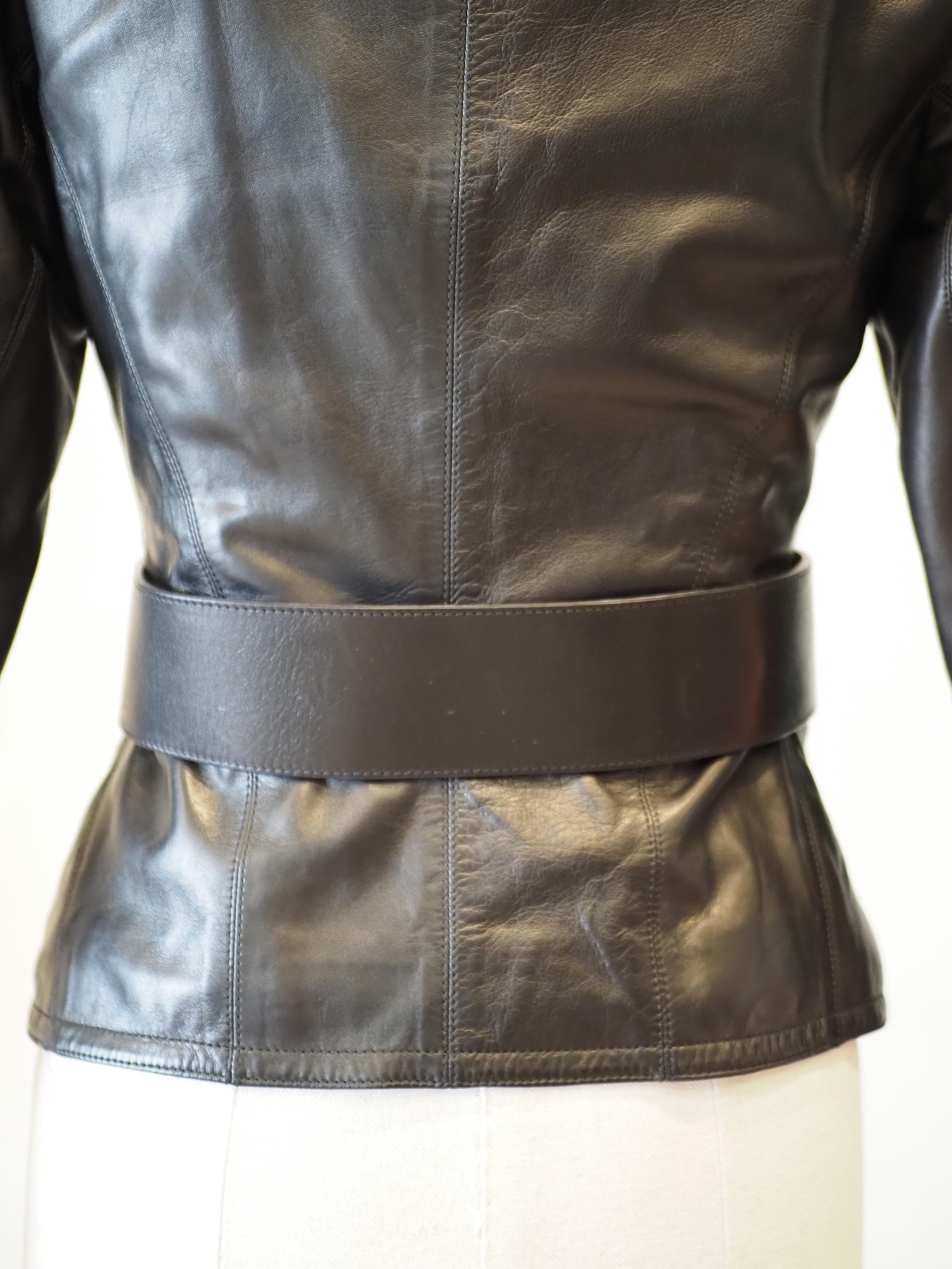 Gucci black leather jacket NWOT For Sale 2