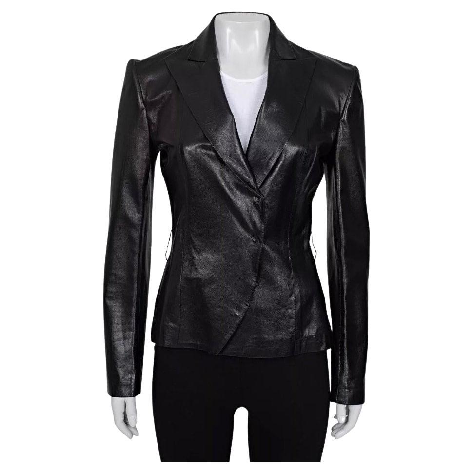 Gucci Black Leather Jacket Sz.IT 40 S