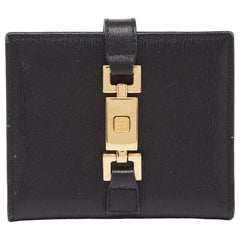 Gucci Black Leather Jackie Compact Wallet