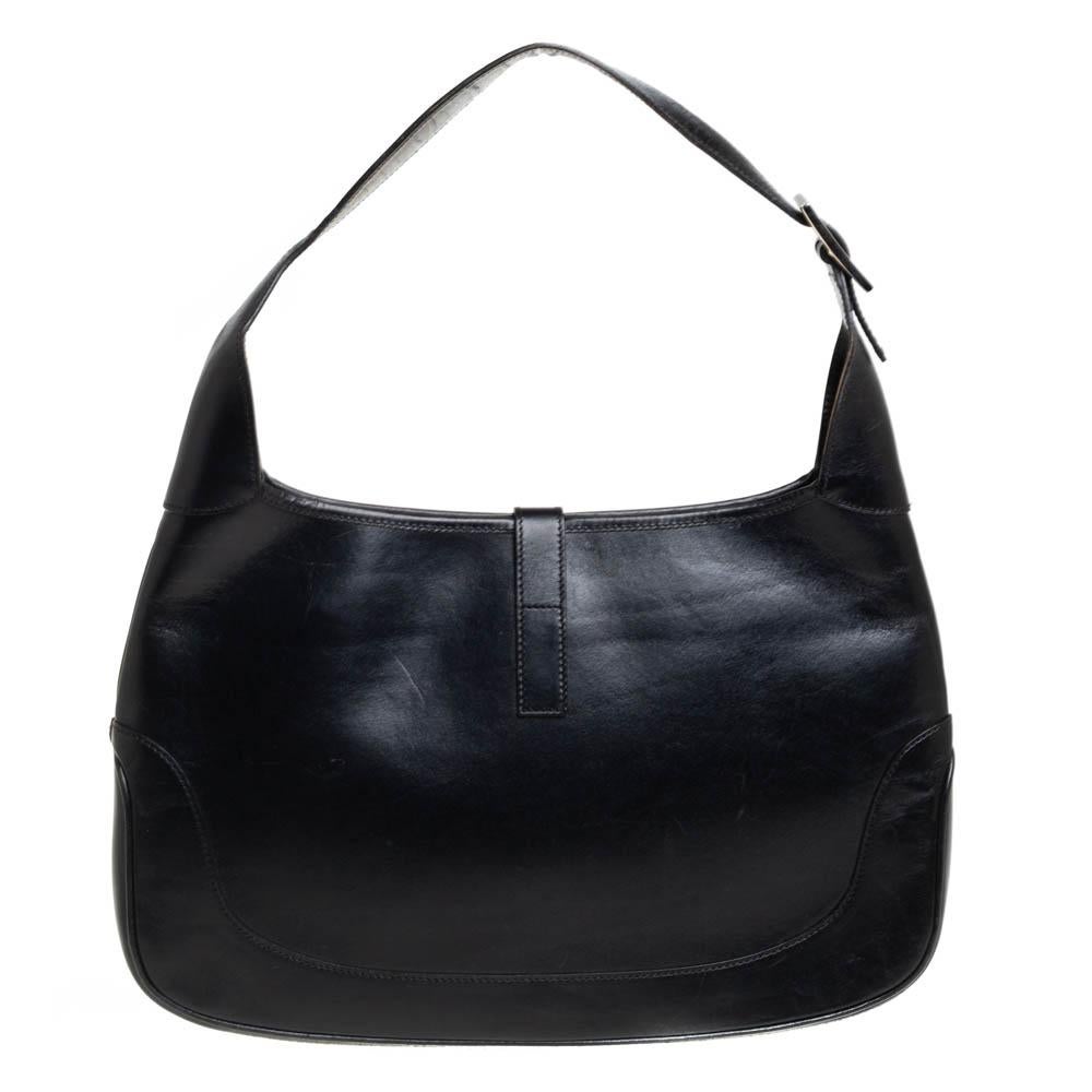 Gucci Black Leather Jackie Hobo at 1stDibs