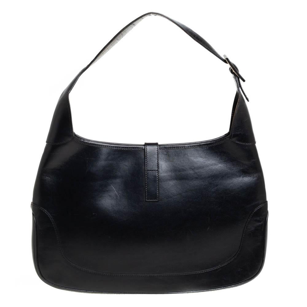 Women's Gucci Black Leather Jackie Hobo