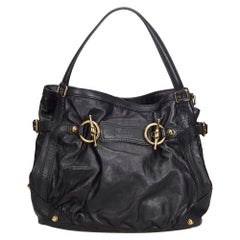 Gucci Black Leather Jockey Shoulder Bag