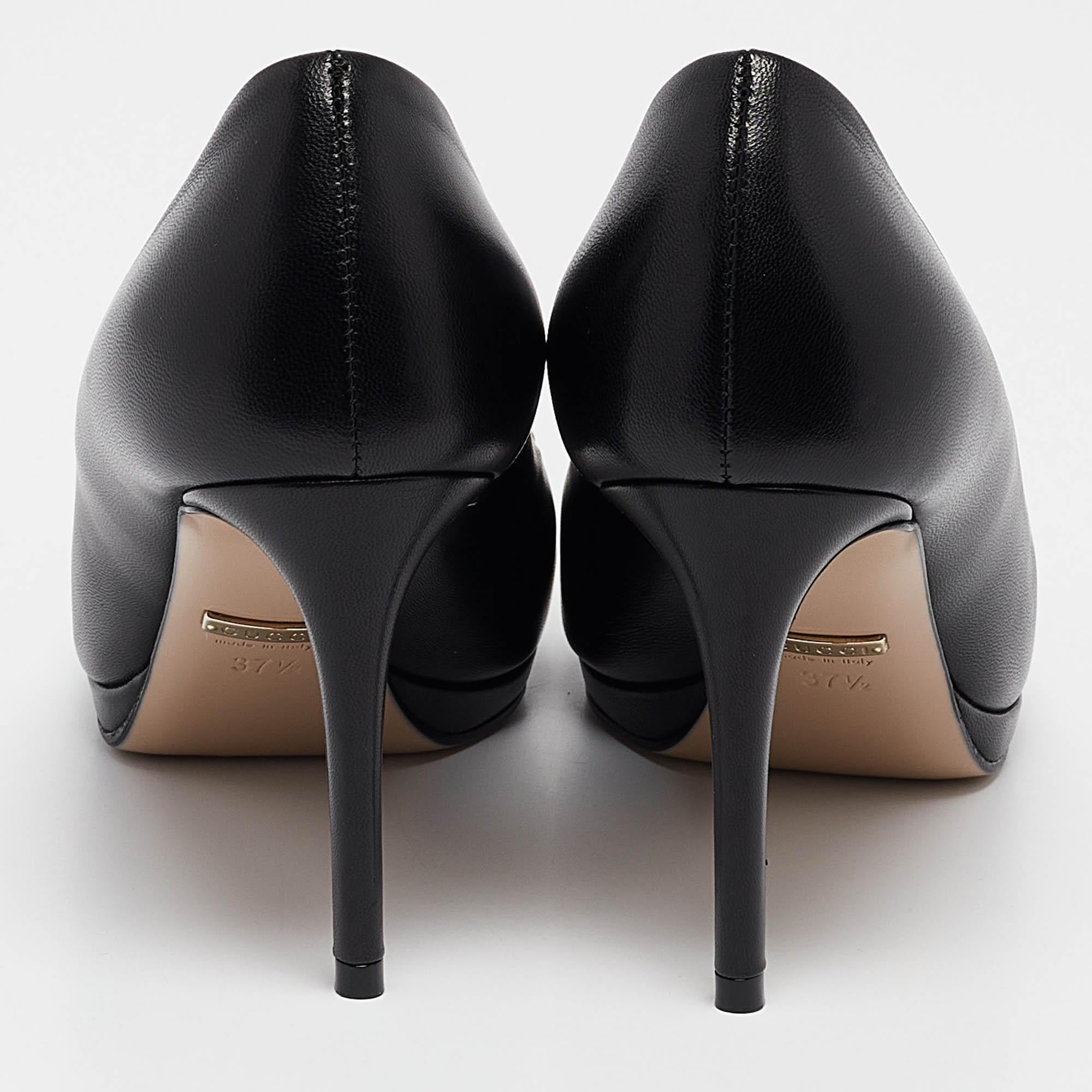 Gucci Black Leather Jolene Pumps Size 37.5 1