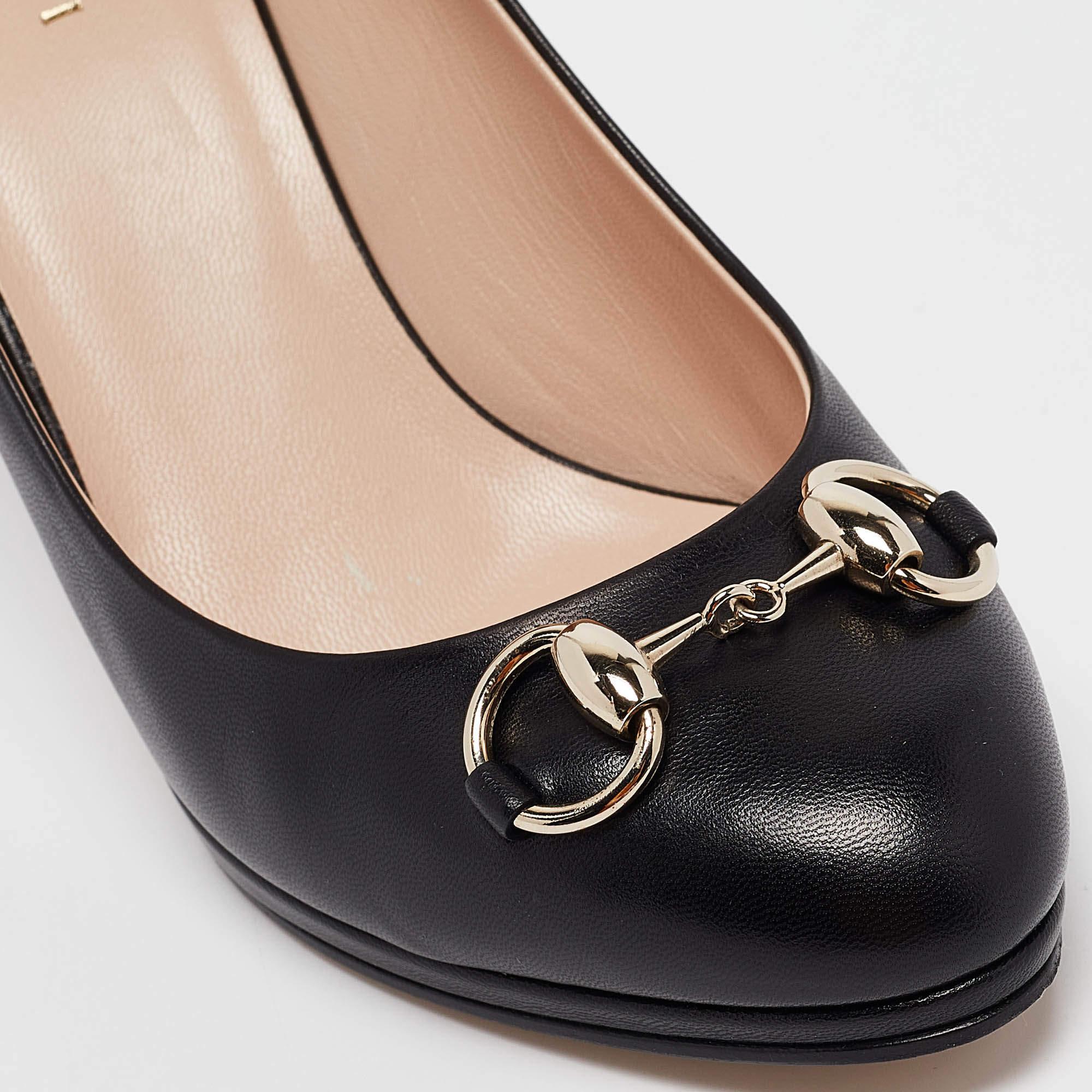 Gucci Black Leather Jolene Pumps Size 37.5 4