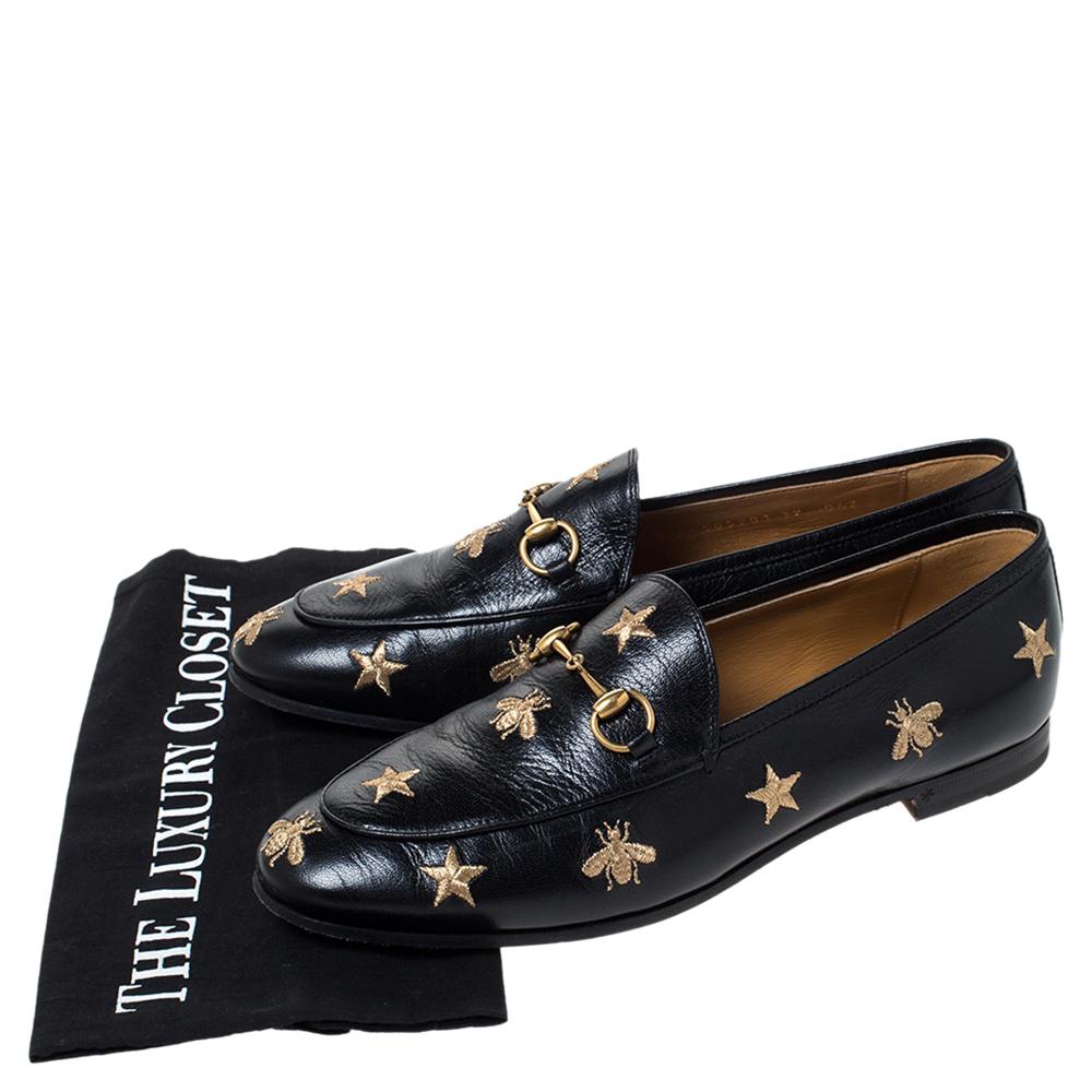 gucci jordaan embroidered loafers