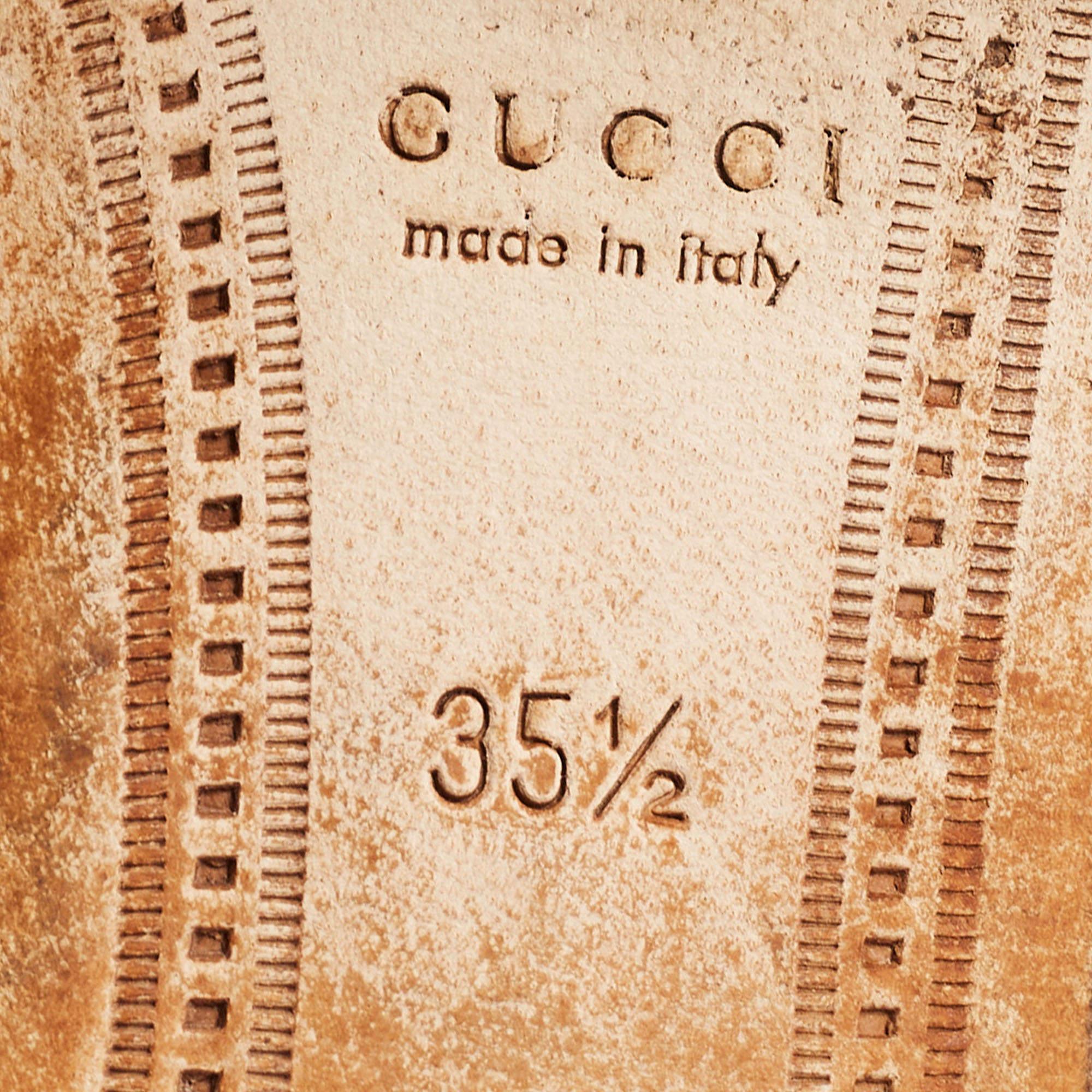 Gucci Black Leather Jordaan Horsebit Slip On Loafers Size 35.5 For Sale 1