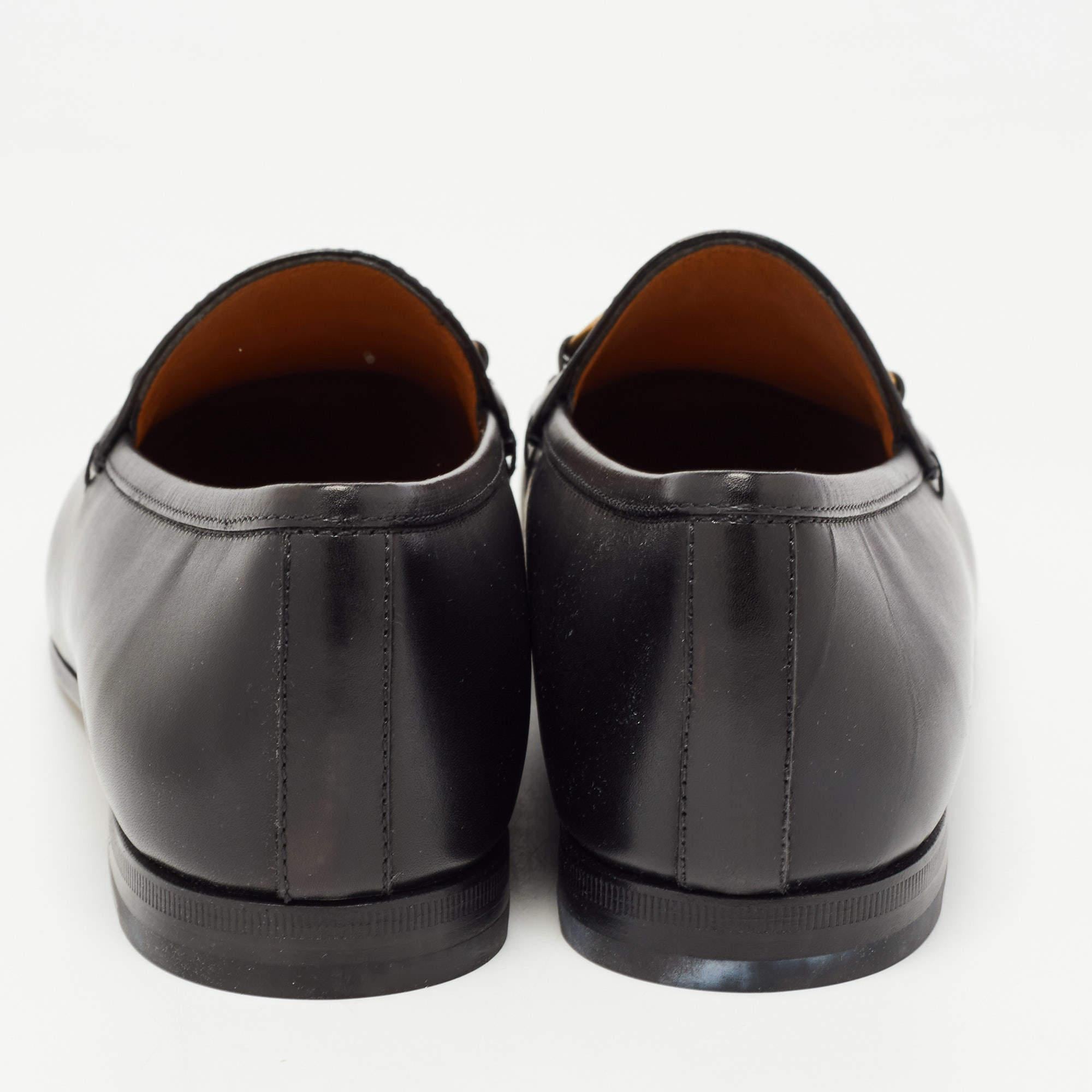 Gucci Black Leather Jordaan Loafers Size 40 In New Condition In Dubai, Al Qouz 2