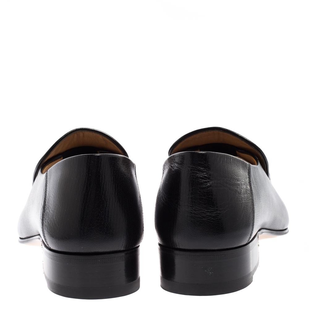 Gucci Black Leather Jordaan Loafers Size 40 In New Condition In Dubai, Al Qouz 2
