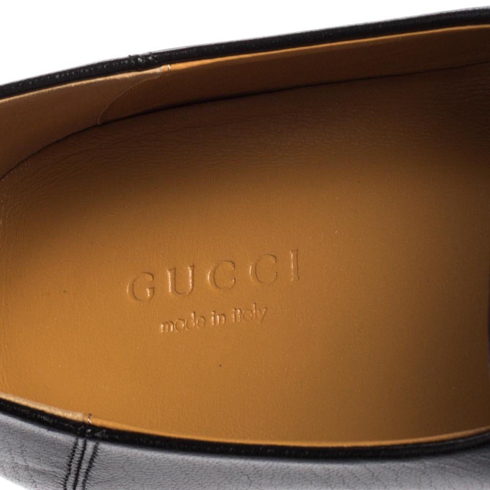 Gucci Black Leather Jordaan Loafers Size 40 1