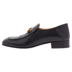 Used Gucci Black Leather Jordaan Loafers Size 40