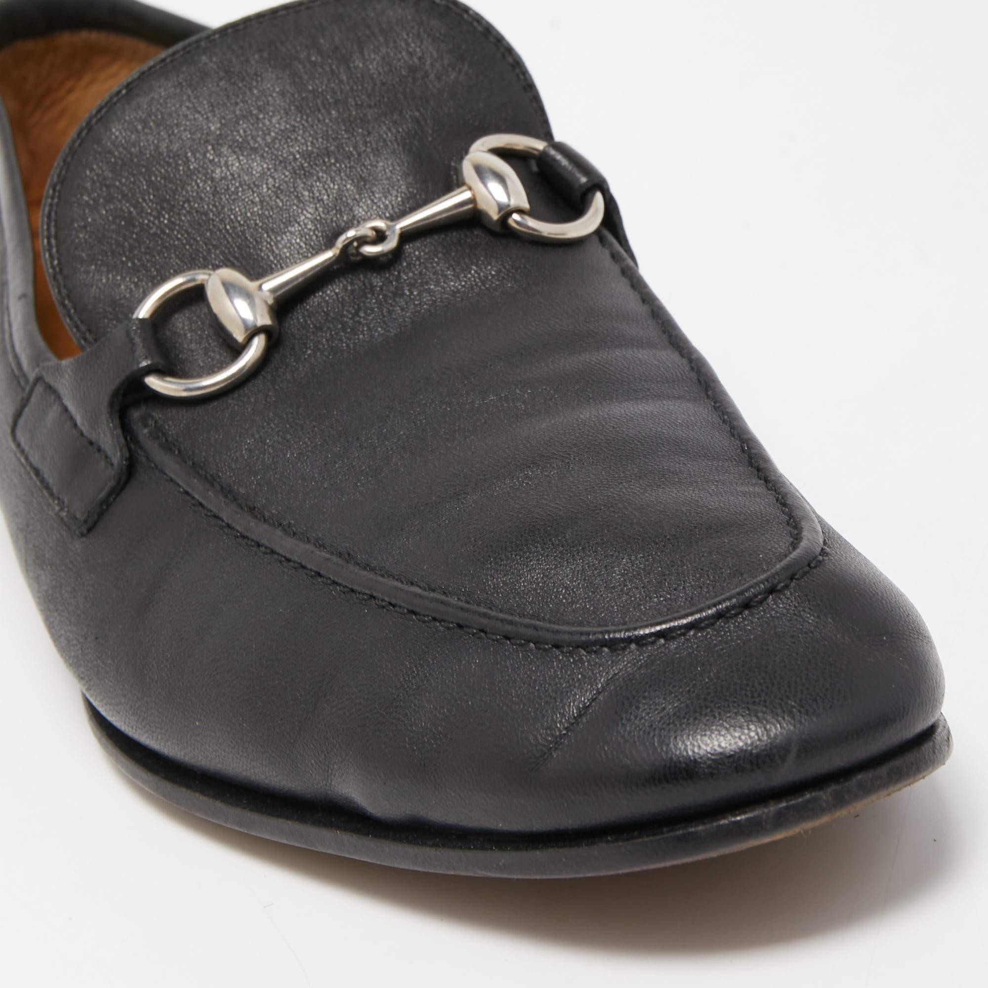 Gucci Black Leather Jordaan Loafers Size 40.5 2