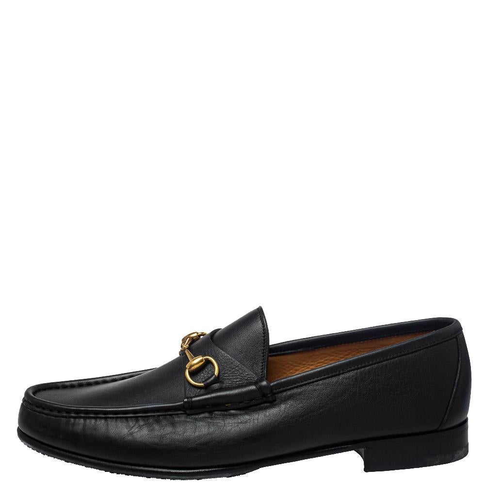 Gucci Black Leather Jordaan Loafers Size 46.5 1