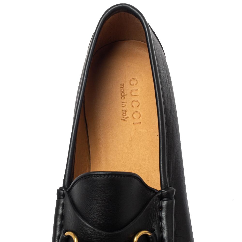 Gucci Black Leather Jordaan Loafers Size 46.5 2