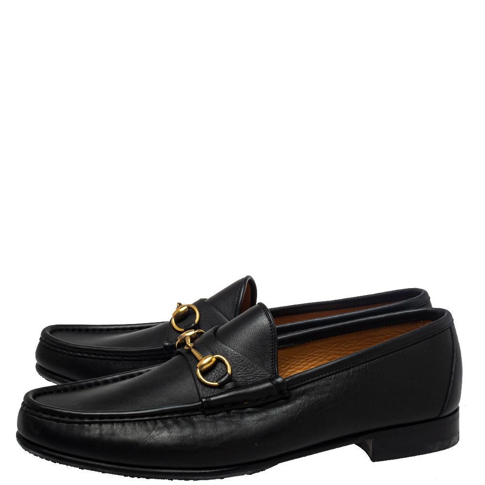 Gucci Black Leather Jordaan Loafers Size 46.5 3