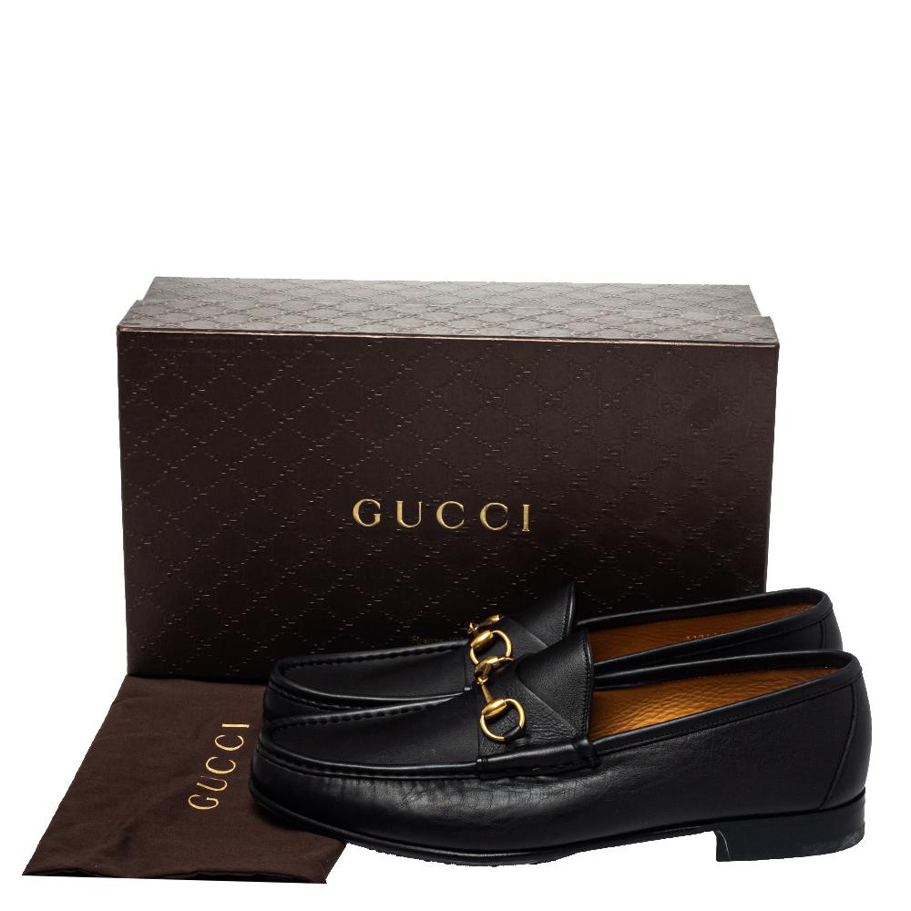Gucci Black Leather Jordaan Loafers Size 46.5 4