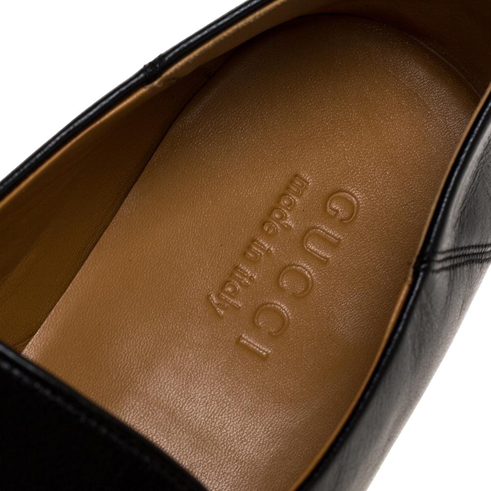 Gucci Black Leather Jordan Horsebit Slip On Loafers Size 44.5 2