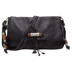 Gucci Black Leather Jungle Messenger (messager en cuir)