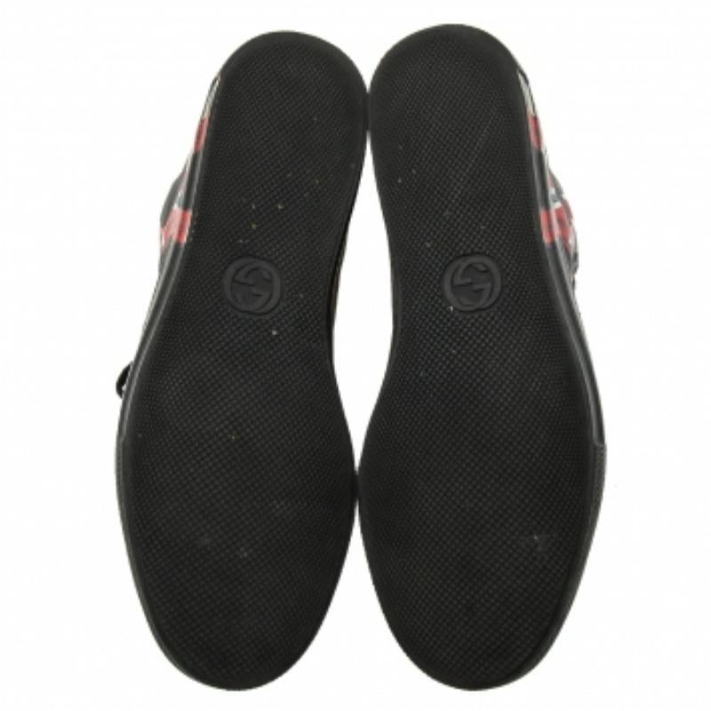 Gucci Black Leather Kingsnake High Top Sneakers Size 39 For Sale 1