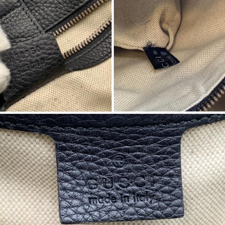 Gucci Black Leather Kingsnake Snake Print Tote Bag with Strap 2