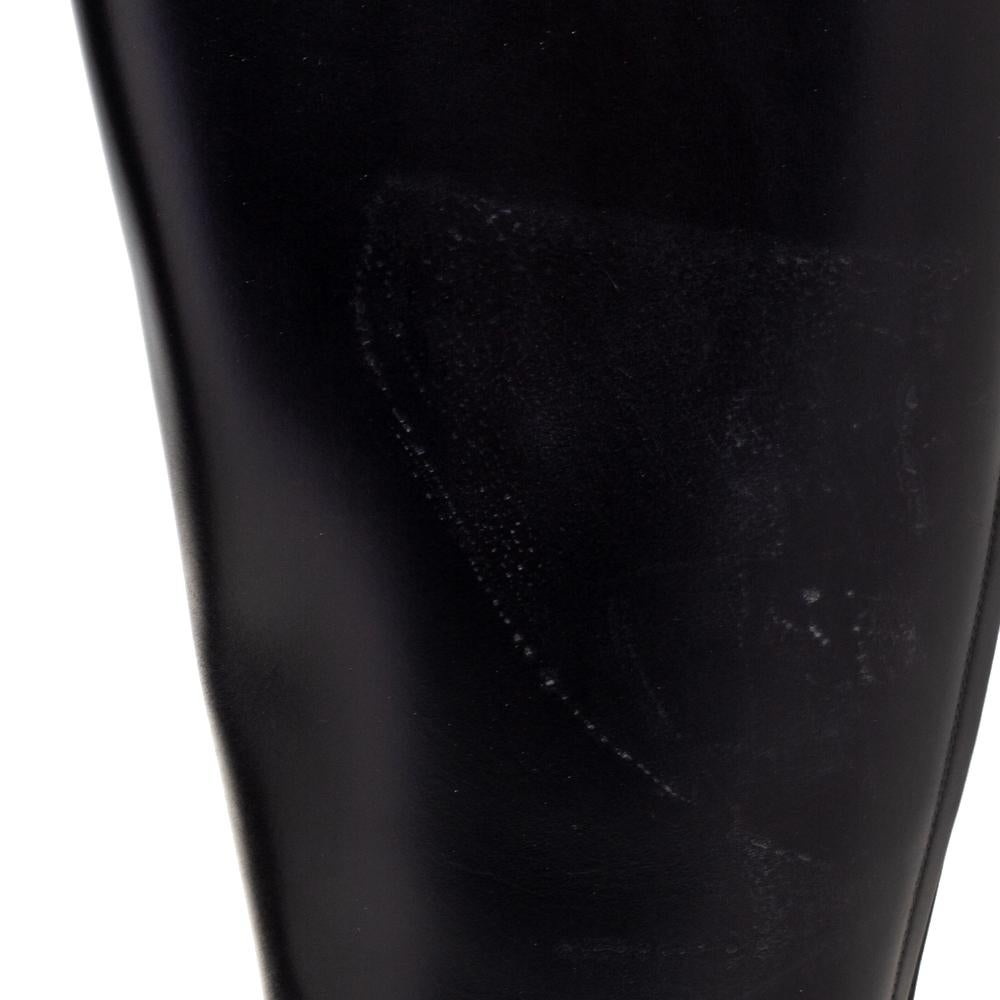 Gucci Black Leather Knee High Boots Size 40 2