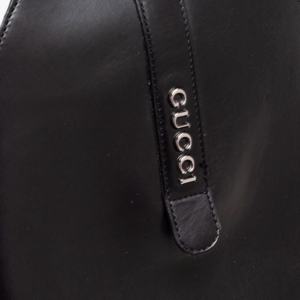 Gucci Black Leather Knee High Boots Size 40 4