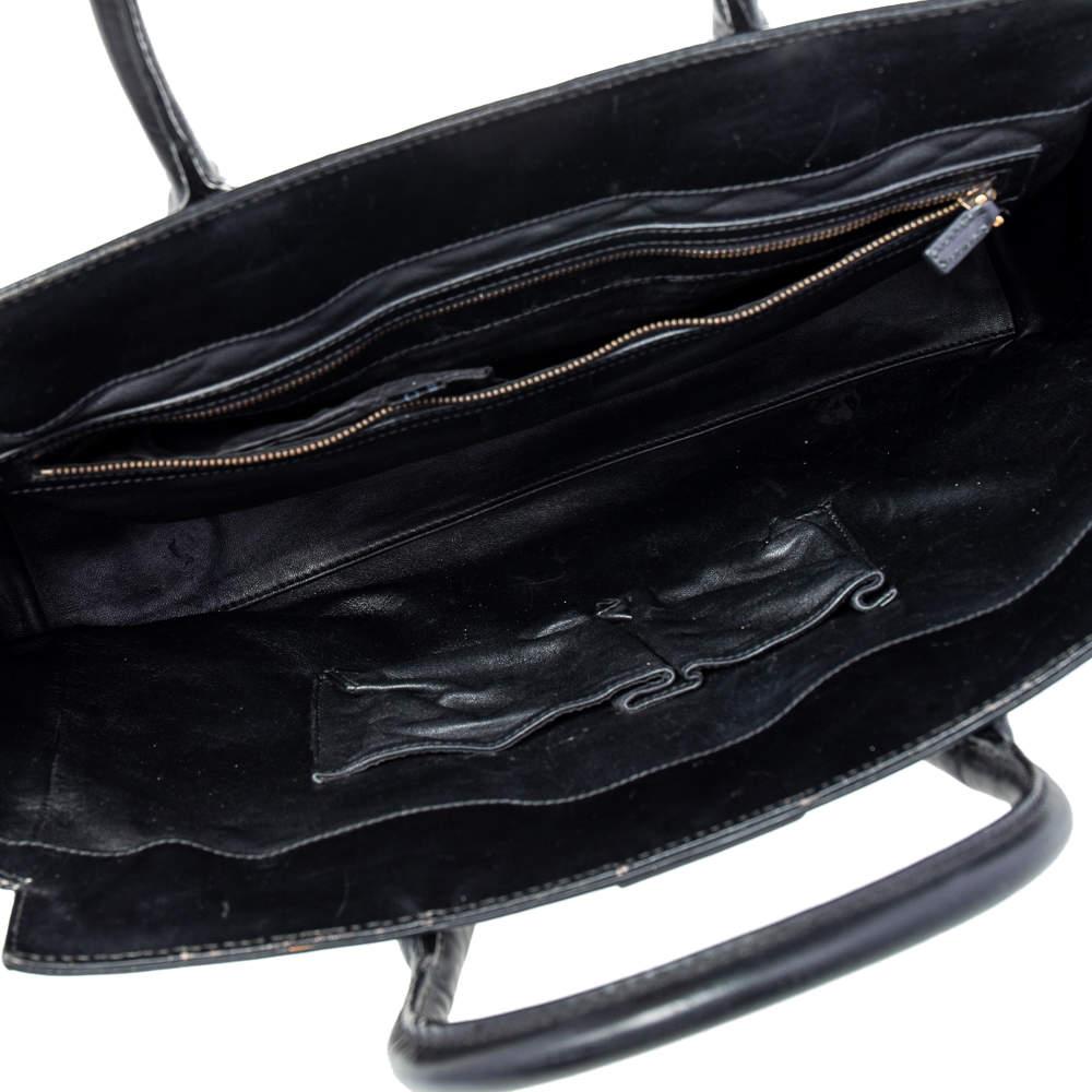 Gucci Black Leather Lady Buckle Tote For Sale 6