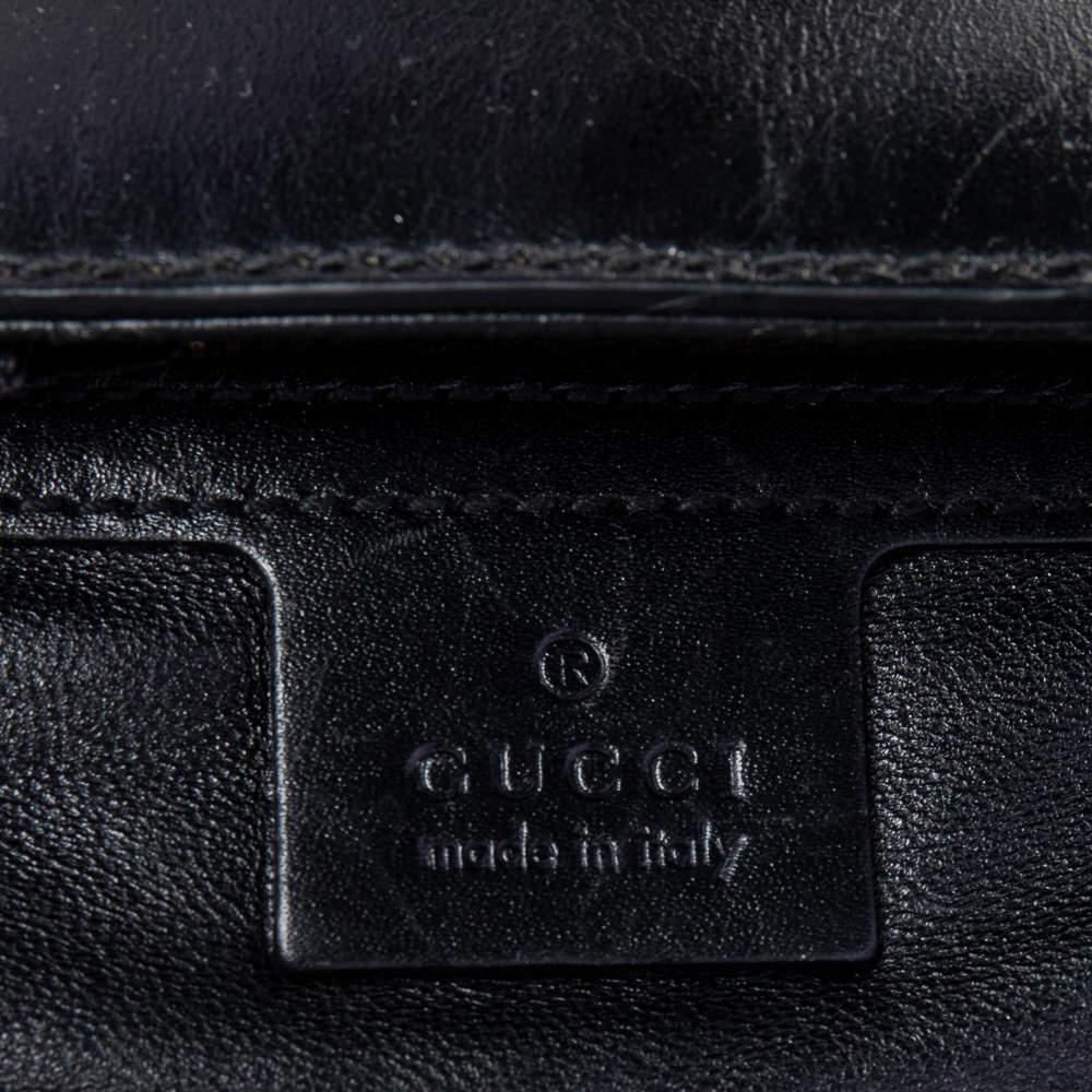 Gucci Black Leather Lady Buckle Tote For Sale 7