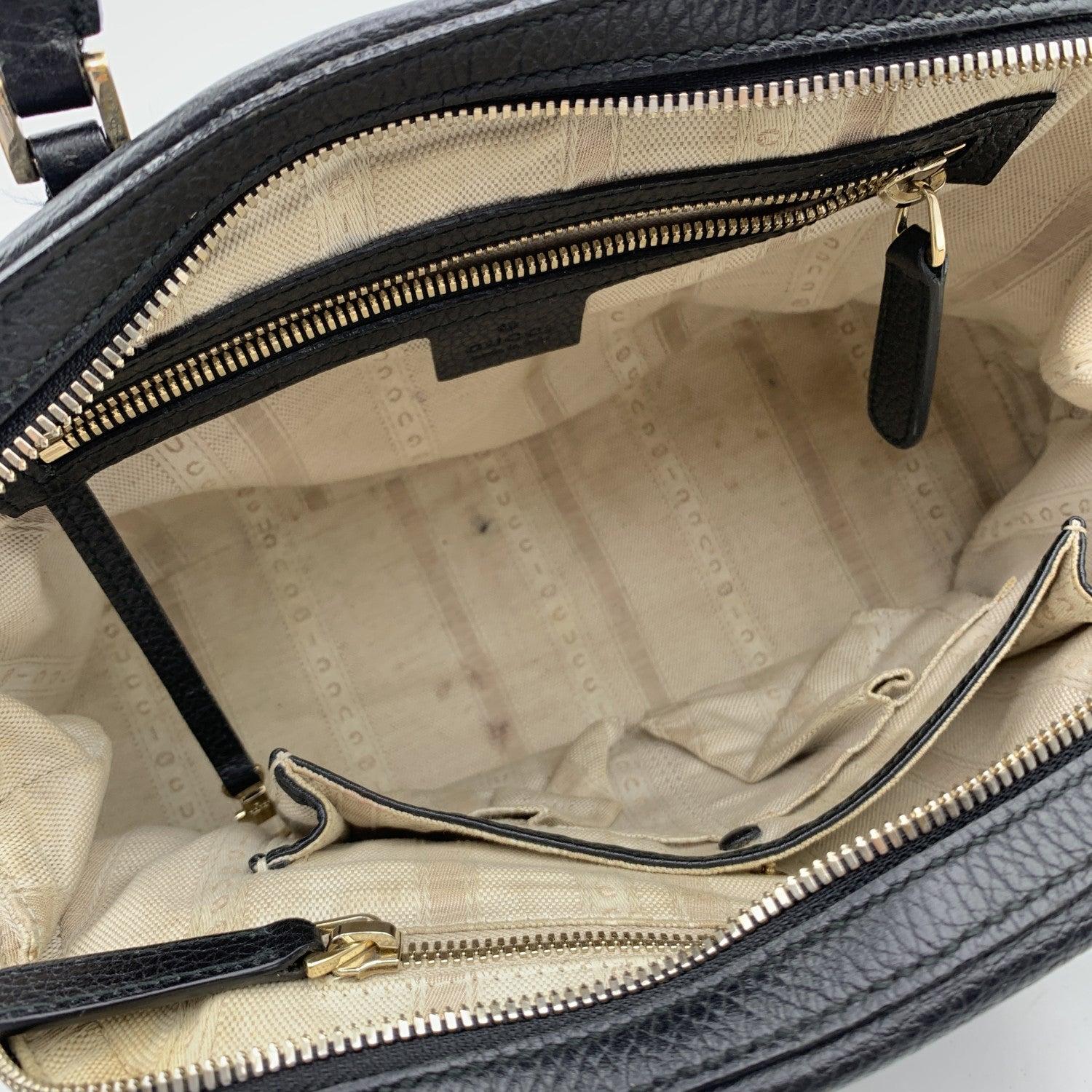 Gucci Black Leather Lady Dollar Dome Satchel Bag Handbag 1