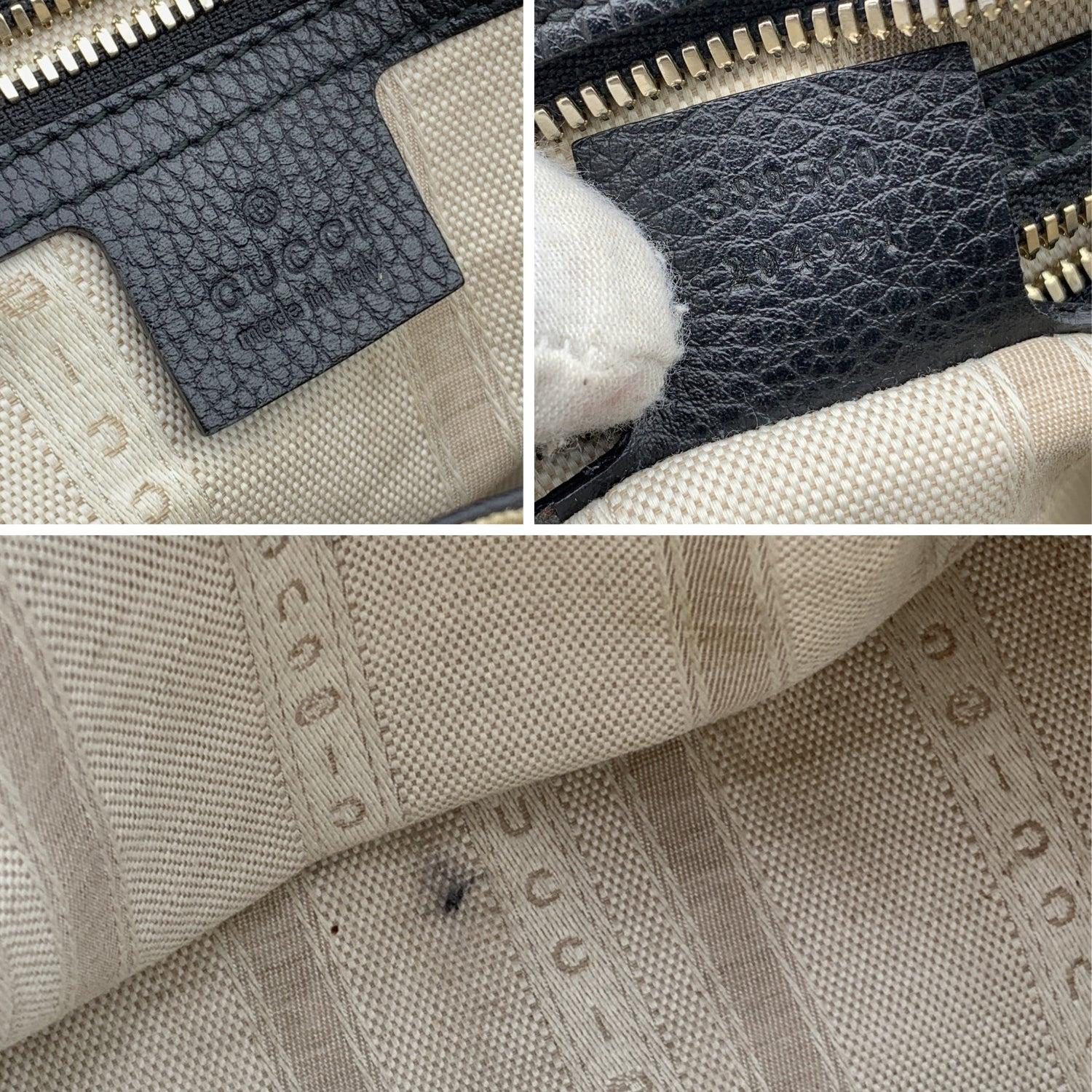 Gucci Black Leather Lady Dollar Dome Satchel Bag Handbag 2