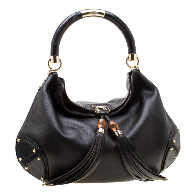 Women's Gucci Black Leather Large Babouska Hobo