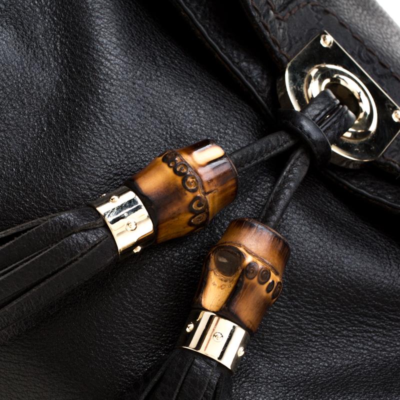 Gucci Black Leather Large Babouska Hobo 5