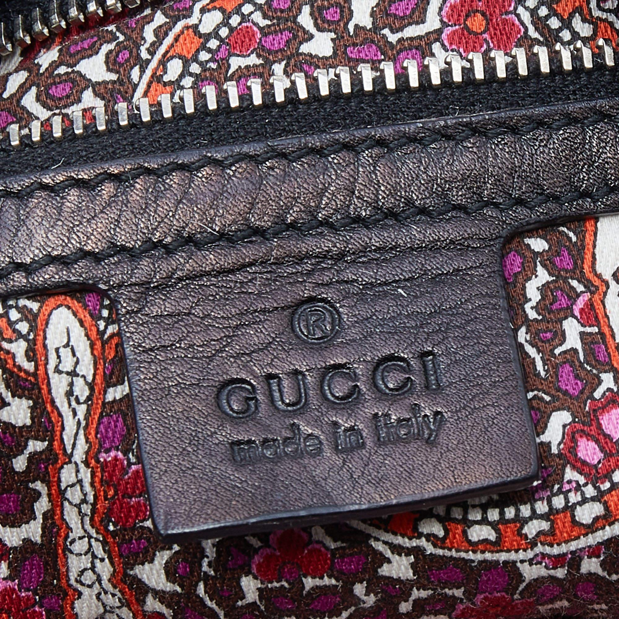 Gucci Black Leather Large Babouska Indy Hobo 4