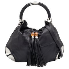 Gucci - Grand sac hobo Babouska Indy en cuir noir