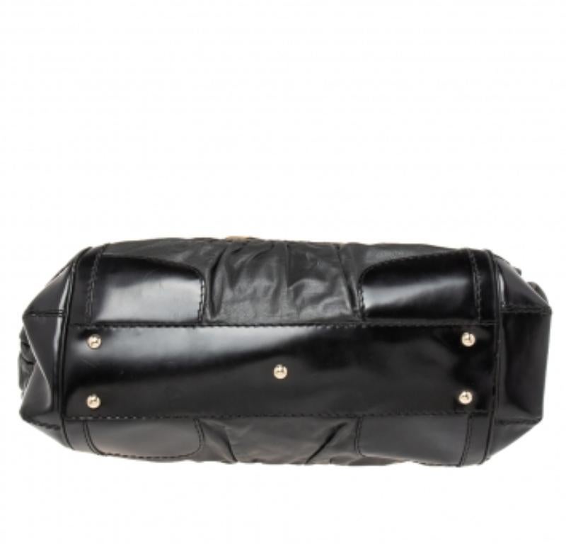 Gucci Black Leather Large Dialux Queen Tote In Fair Condition For Sale In Dubai, Al Qouz 2