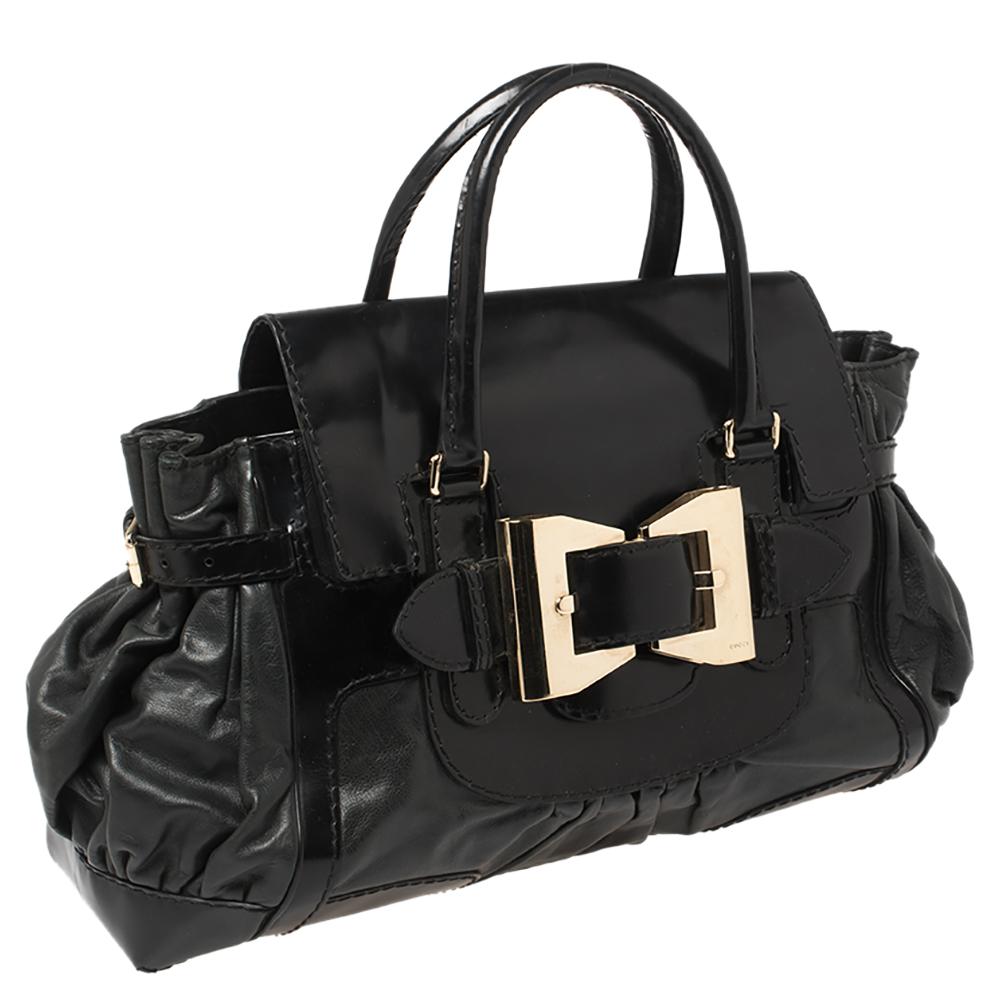 Women's Gucci Black Leather Large Dialux Queen Tote