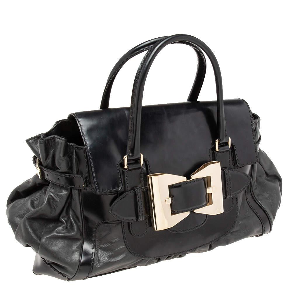 Gucci Black Leather Large Dialux Queen Tote For Sale 2